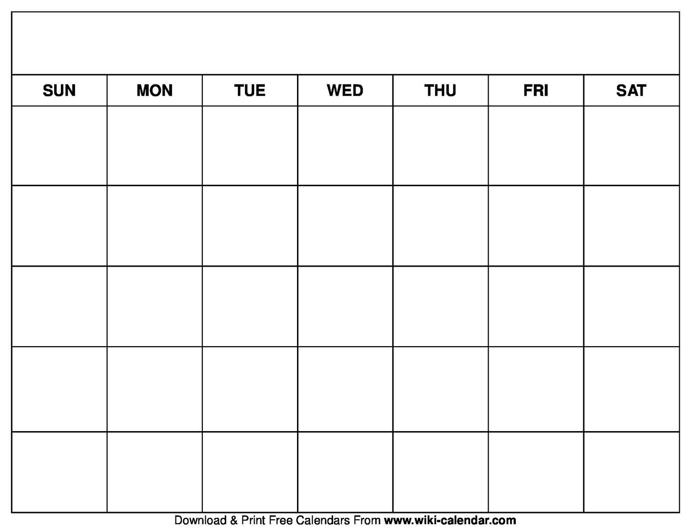 free printable month calendar template