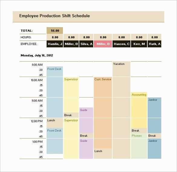 production schedule calendar template