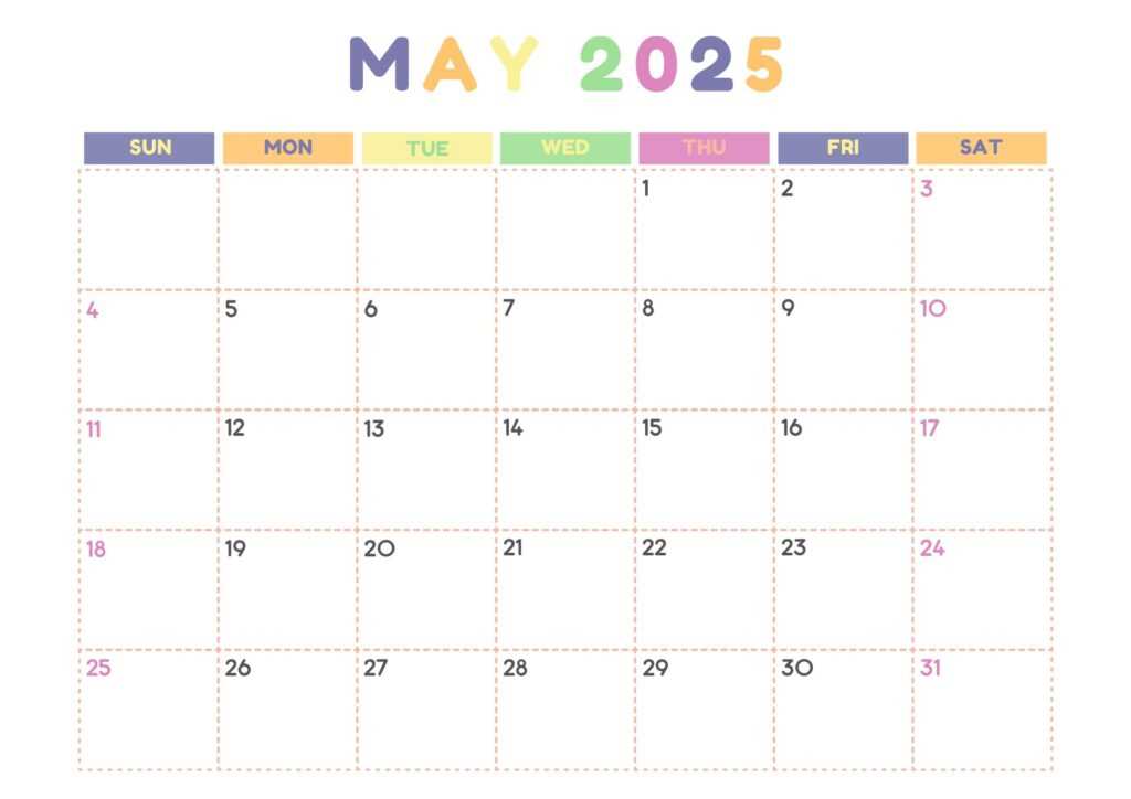 cute 2025 calendar template