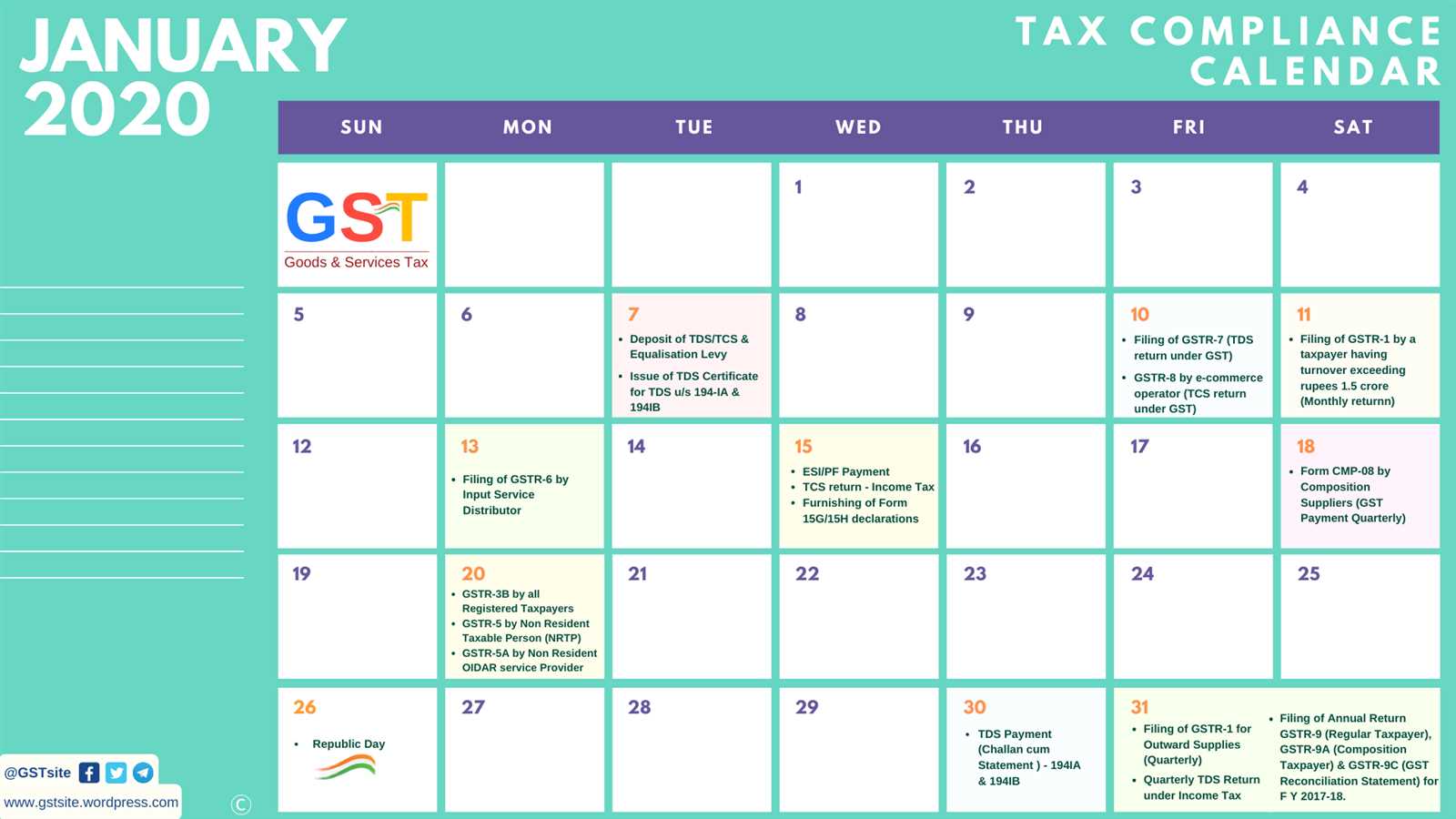 compliance calendar template