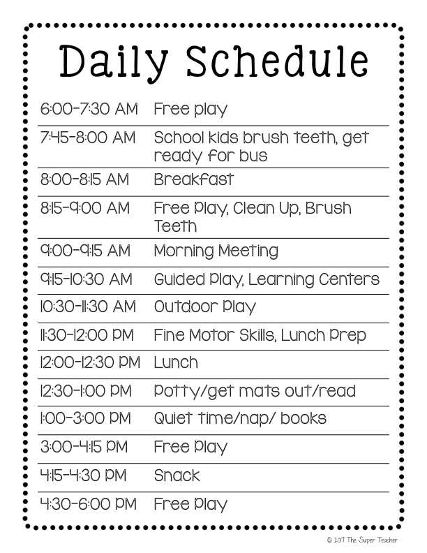 preschool weekly calendar template