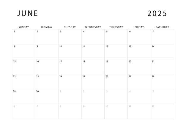 editable calendar template june 2025