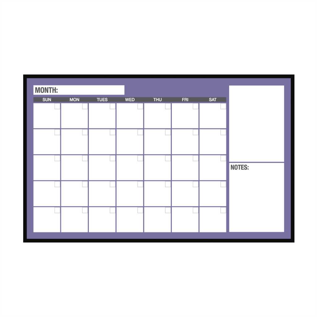 one month calendar template