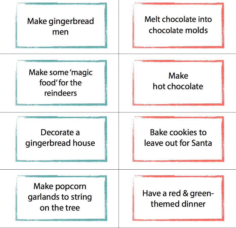 christmas activity calendar template