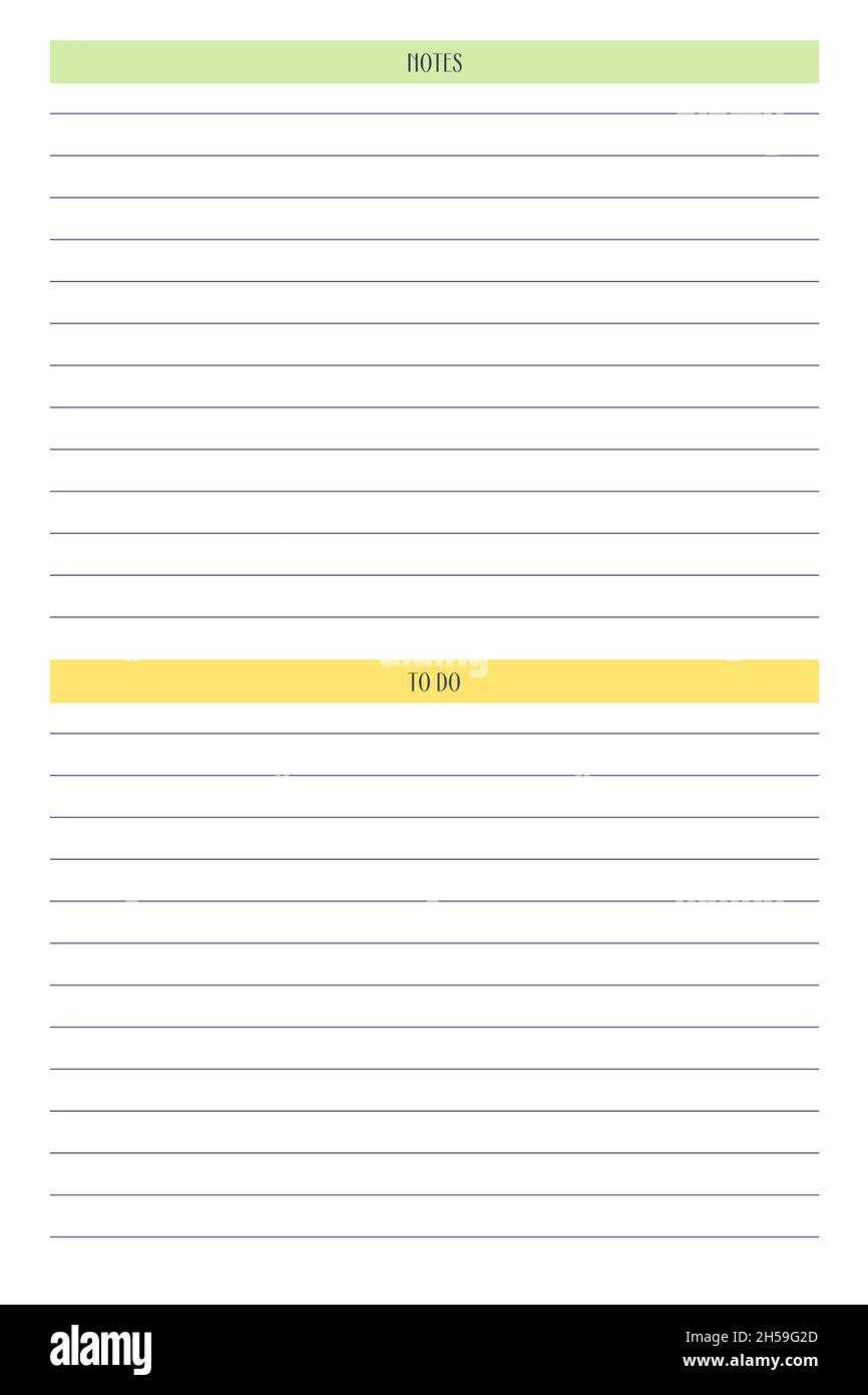 calendar notes template