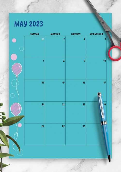 may template calendar