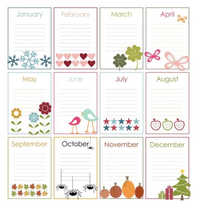 annual birthday calendar template free