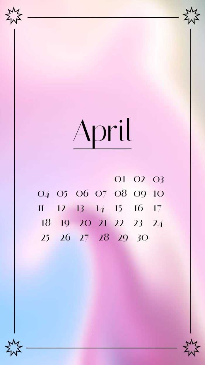 iphone calendar template