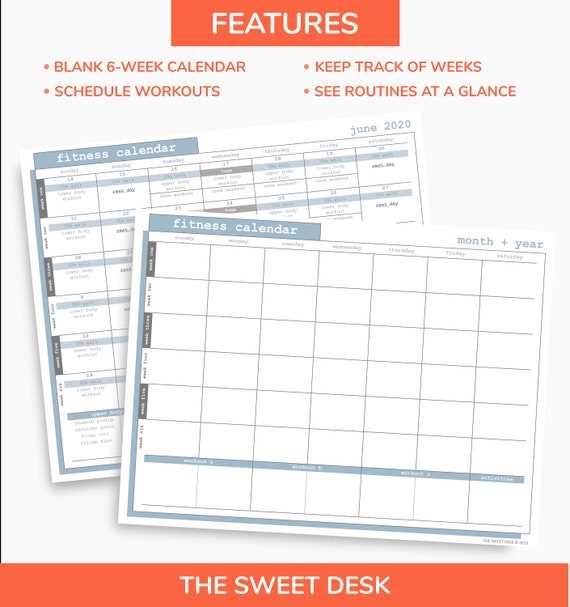 workout schedule calendar template