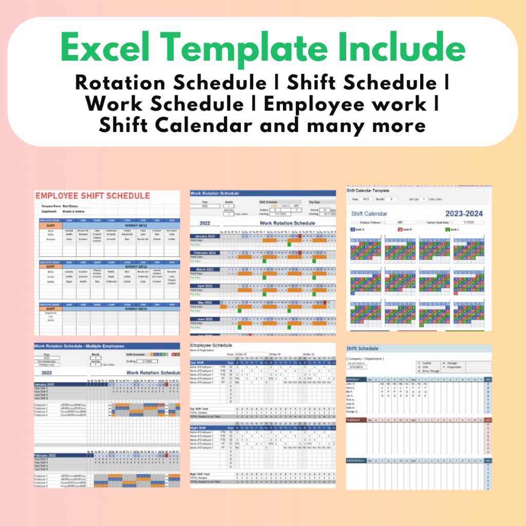 shift calendar template