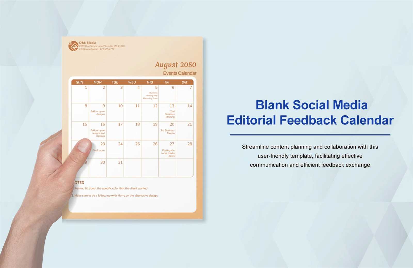 church social media calendar template