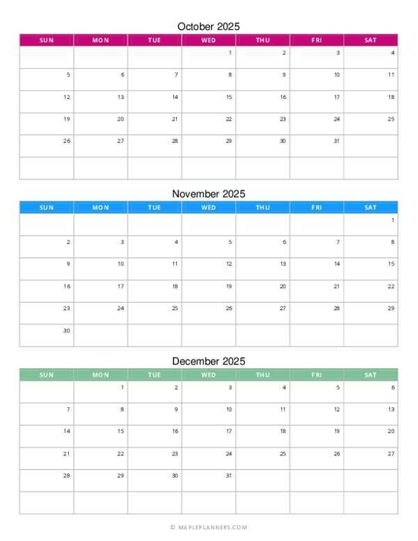 october 2025 monthly calendar template