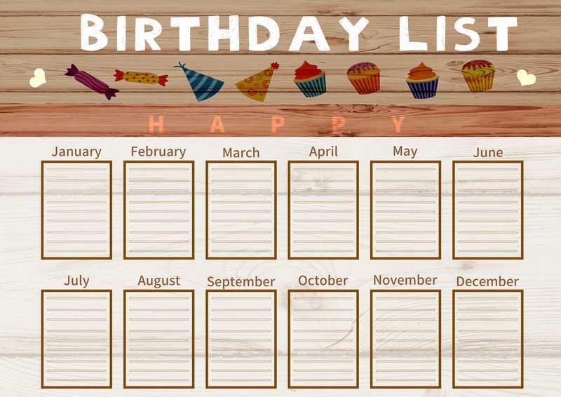 free printable office birthday calendar template