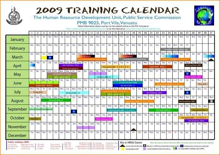 annual hr calendar template