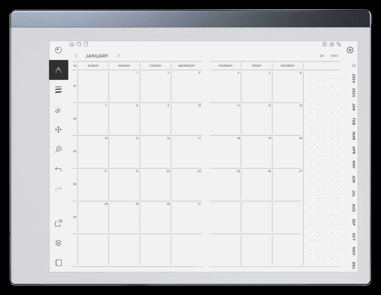 remarkable calendar template 2025 free