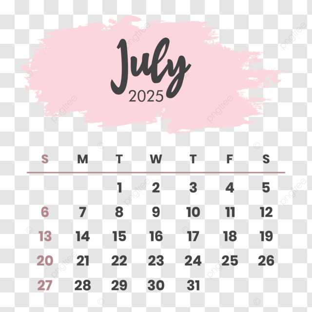 july 2025 calendar template free