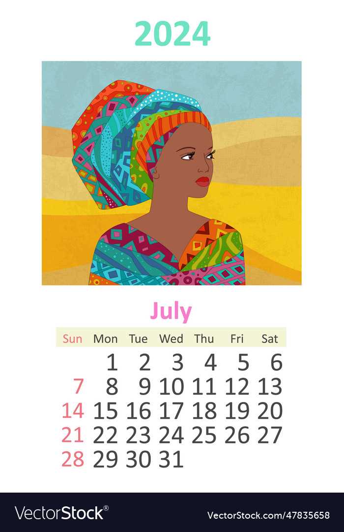 july template calendar