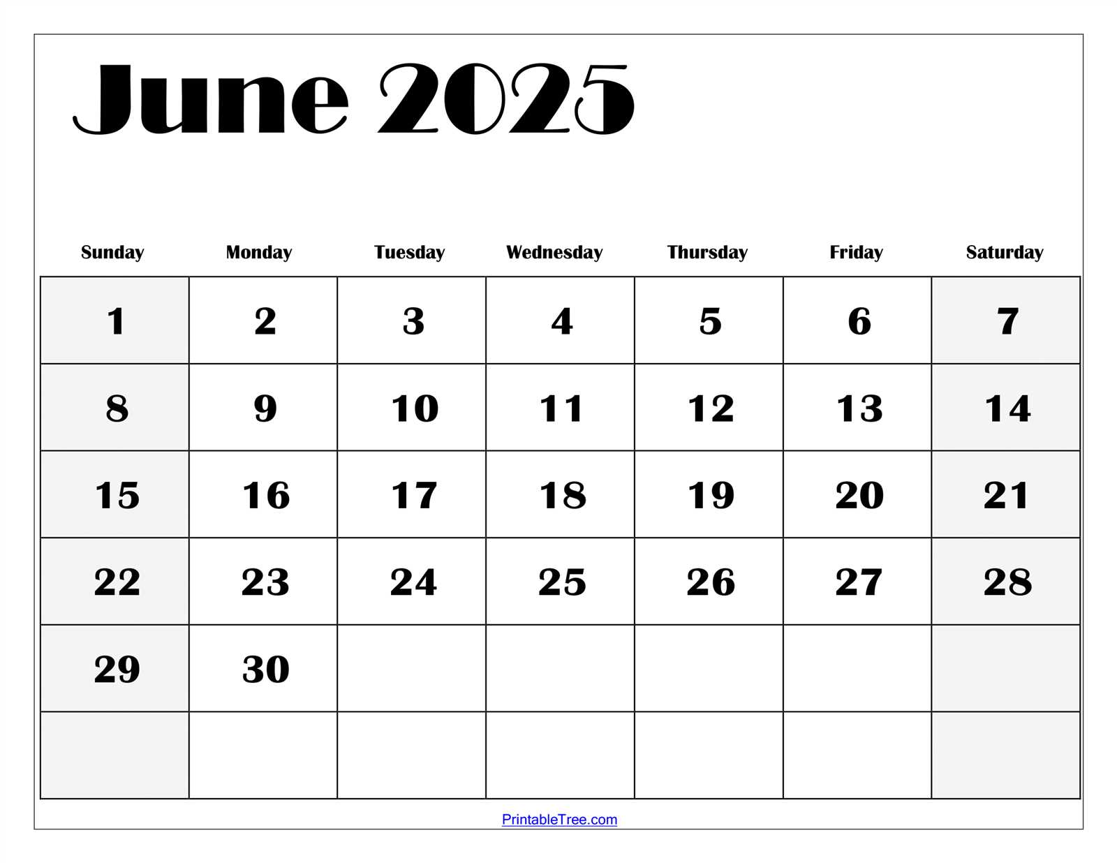 june 2025 calendar template free