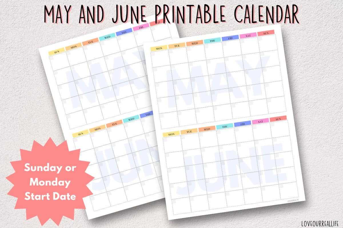 june blank calendar template