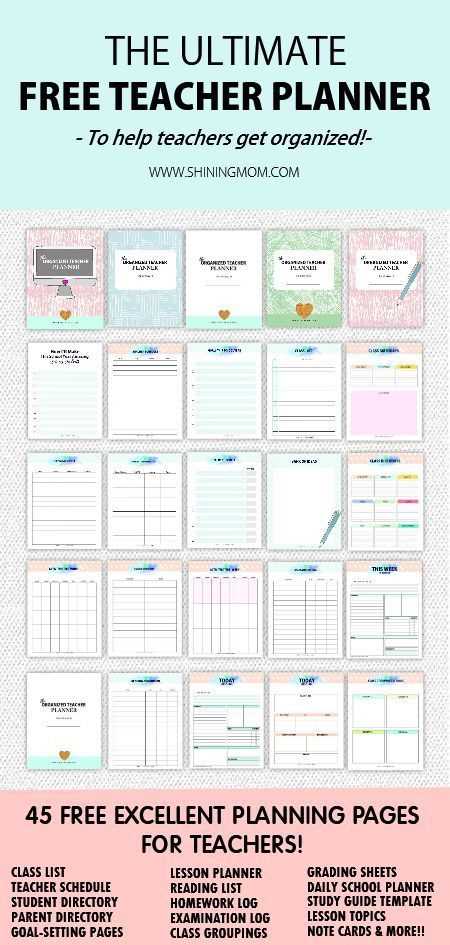 teacher calendar planner template