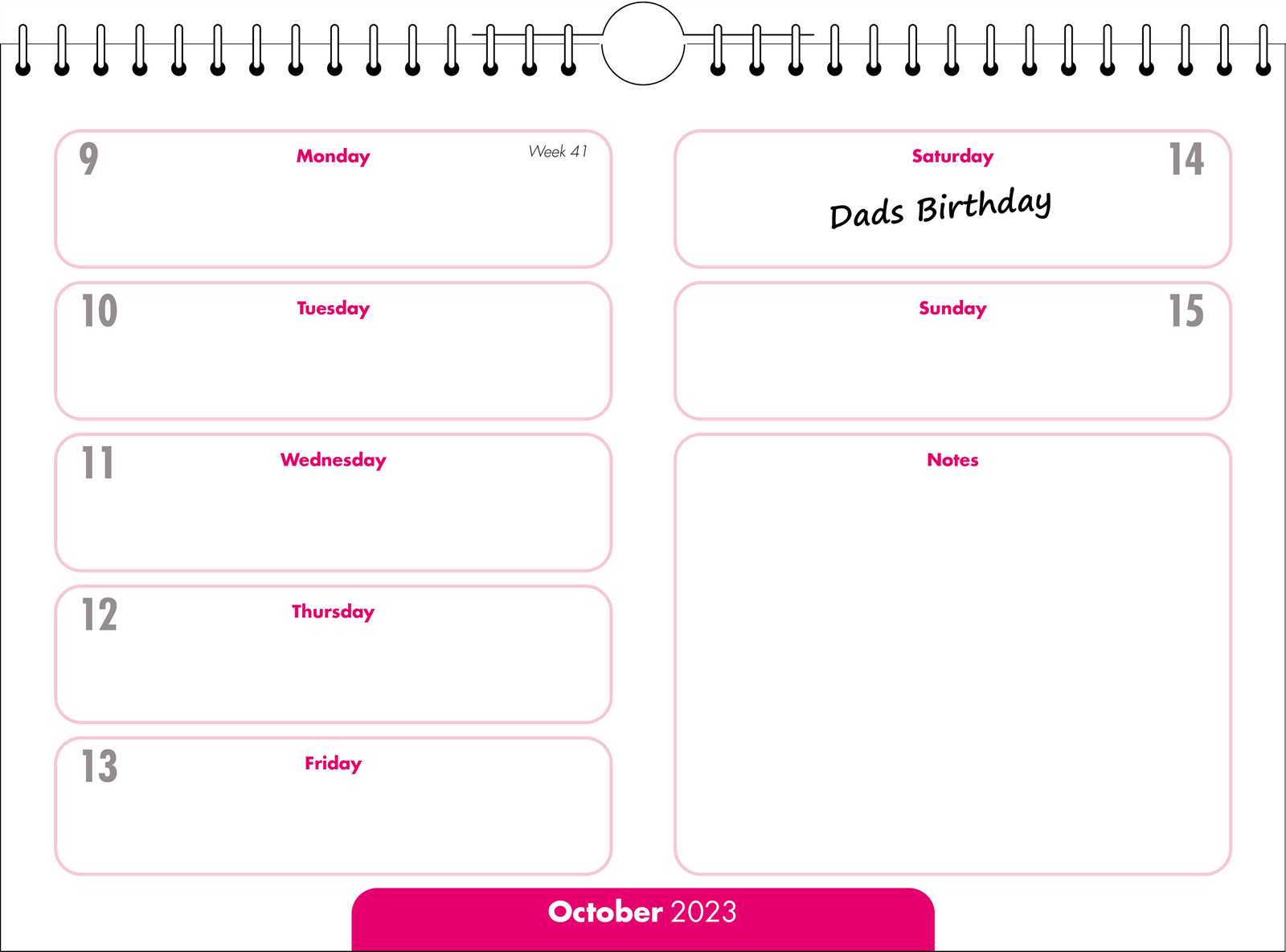 spiral calendar template