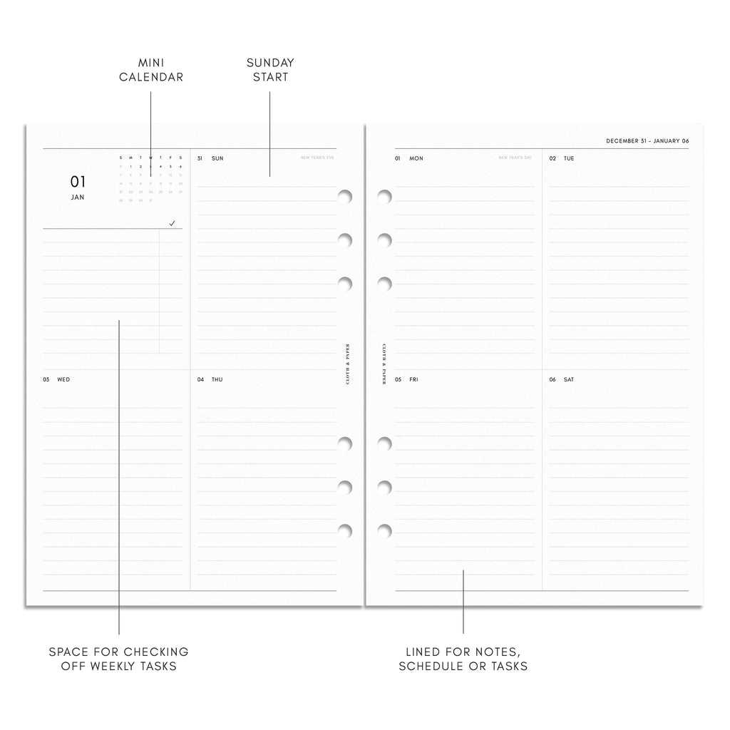 page per day calendar template