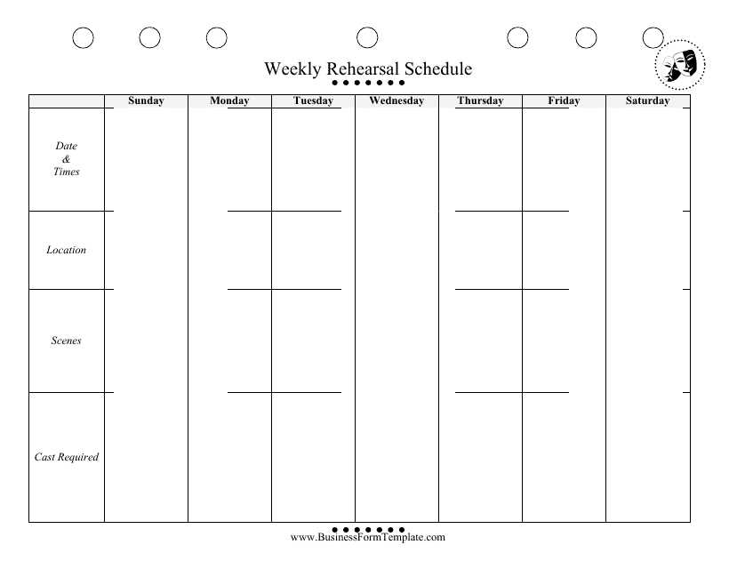 calendar template with times