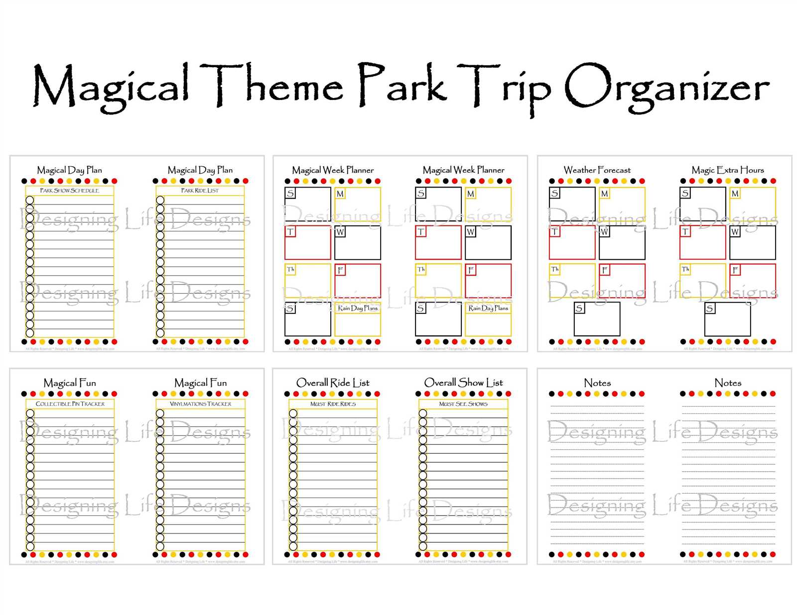 disney planning calendar template