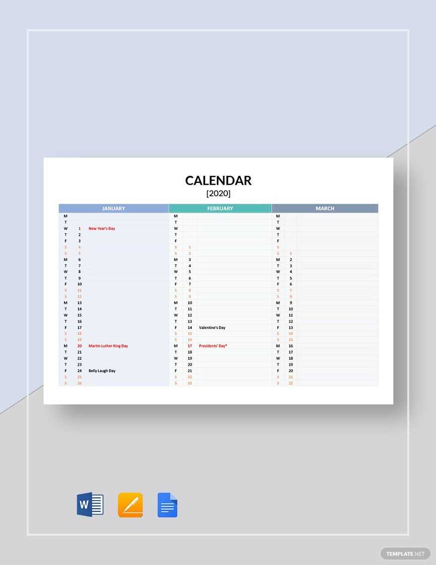 editable event calendar template