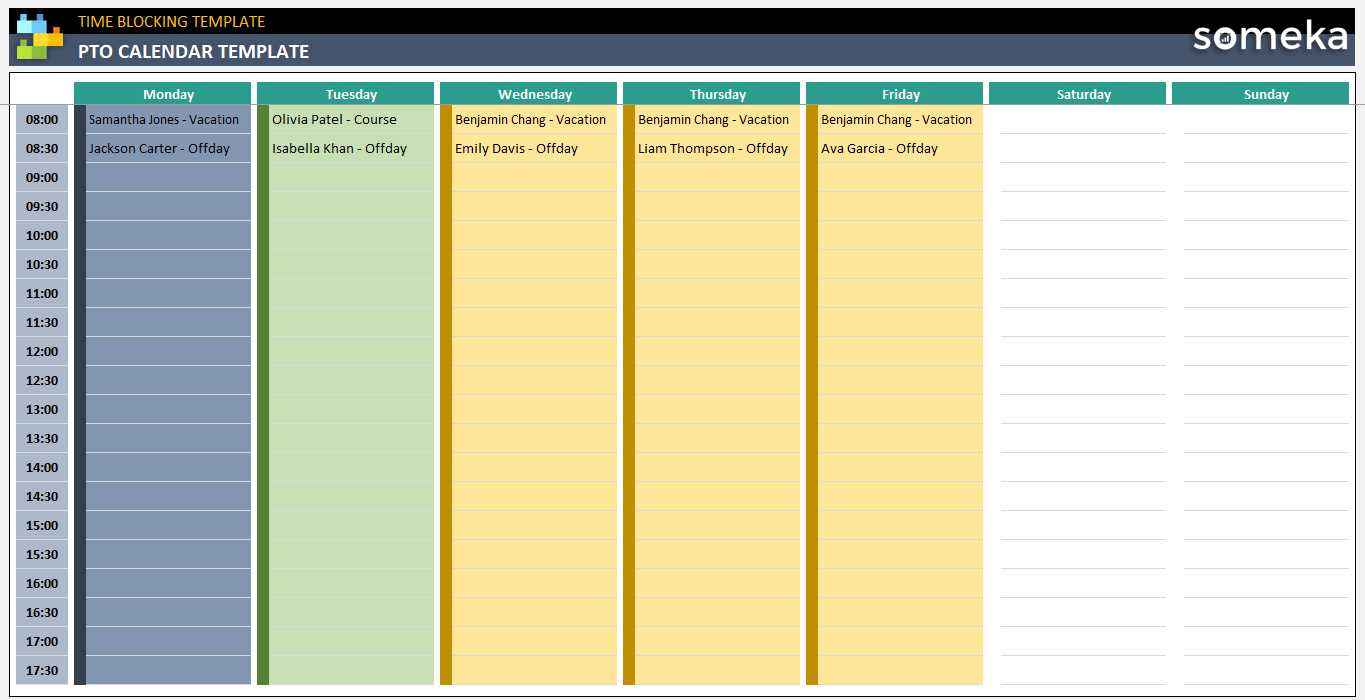 work schedule calendar template