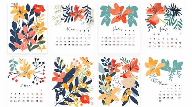 floral calendar template