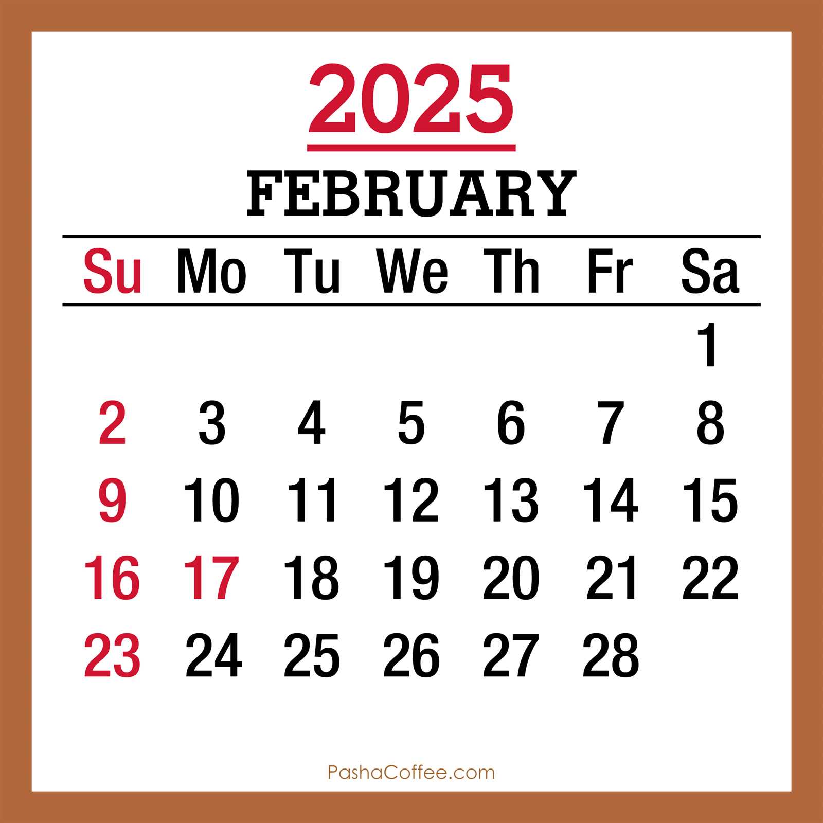 february 2025 calendar template free