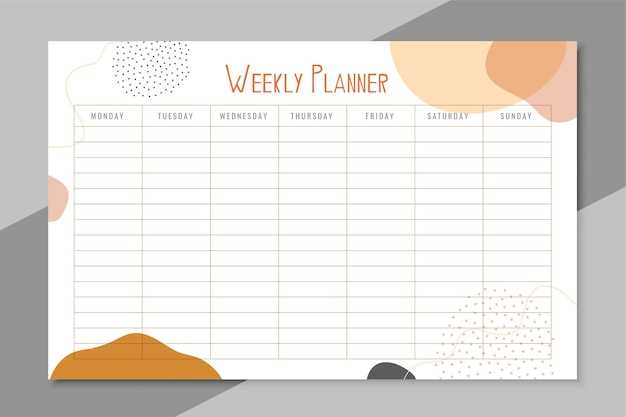 one week calendar template printable