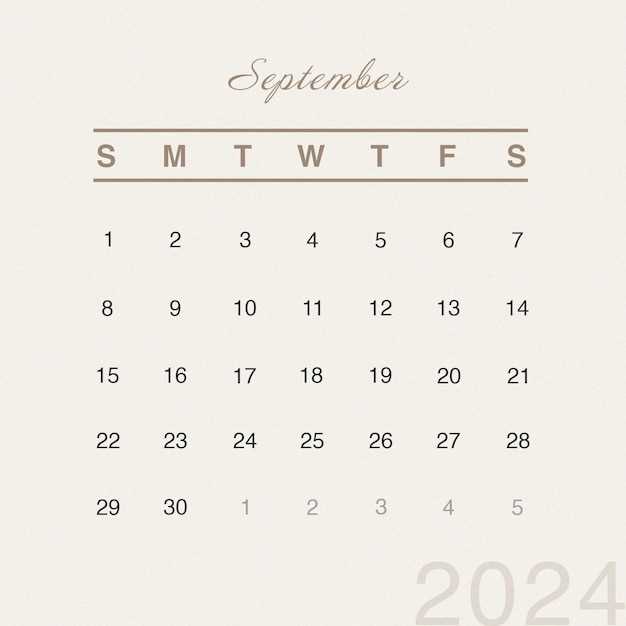 calendar september template