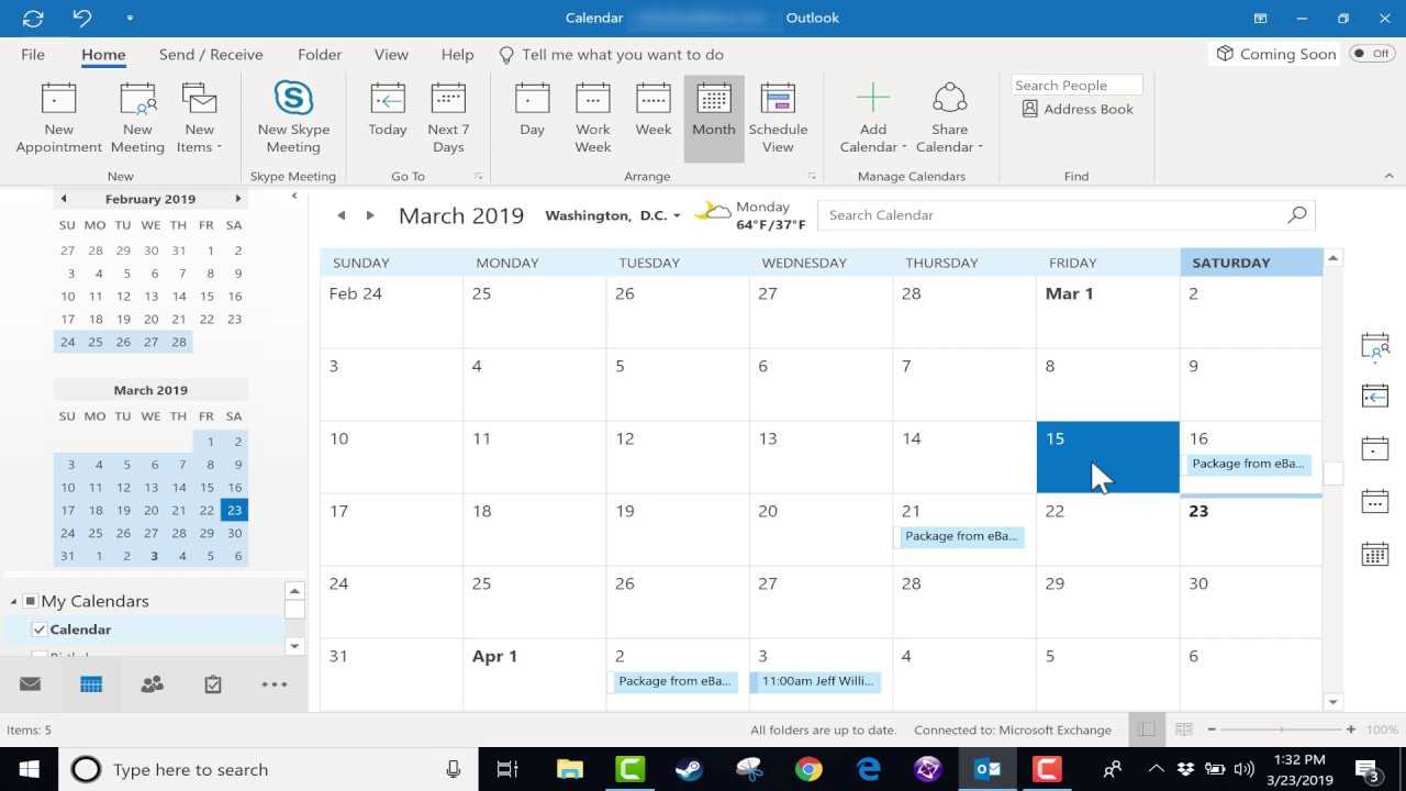 windows office calendar template