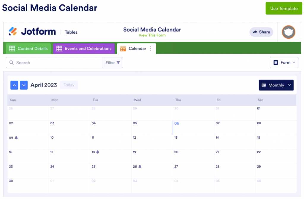 weekly content calendar template