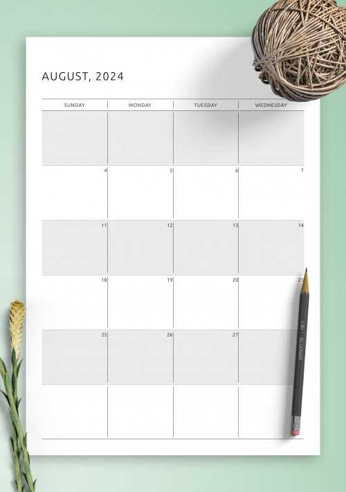 18 month calendar template