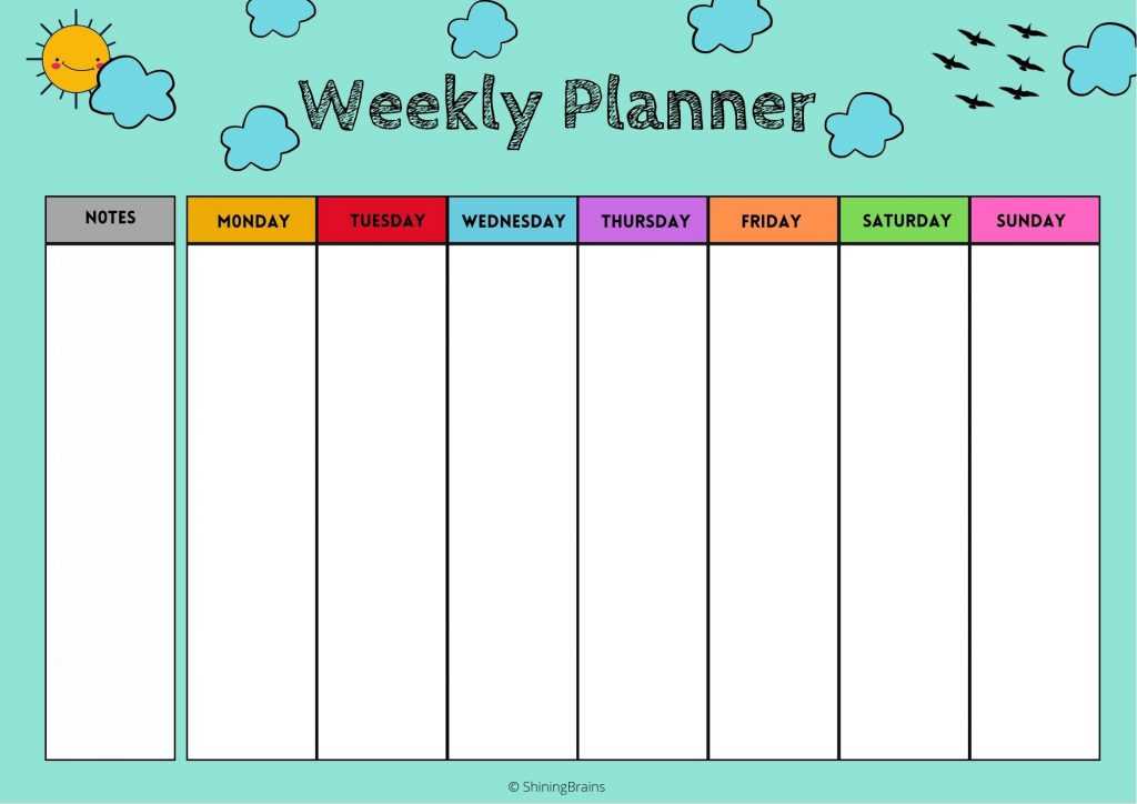 kids calendar template