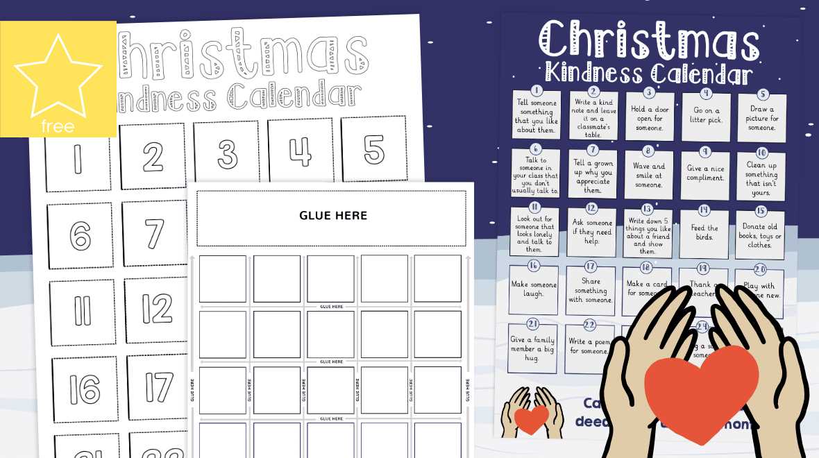 kindness calendar template