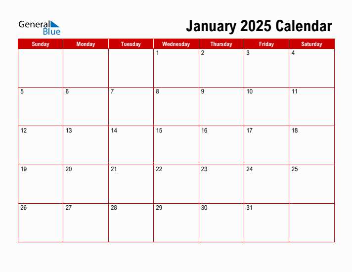 template for january 2025 calendar