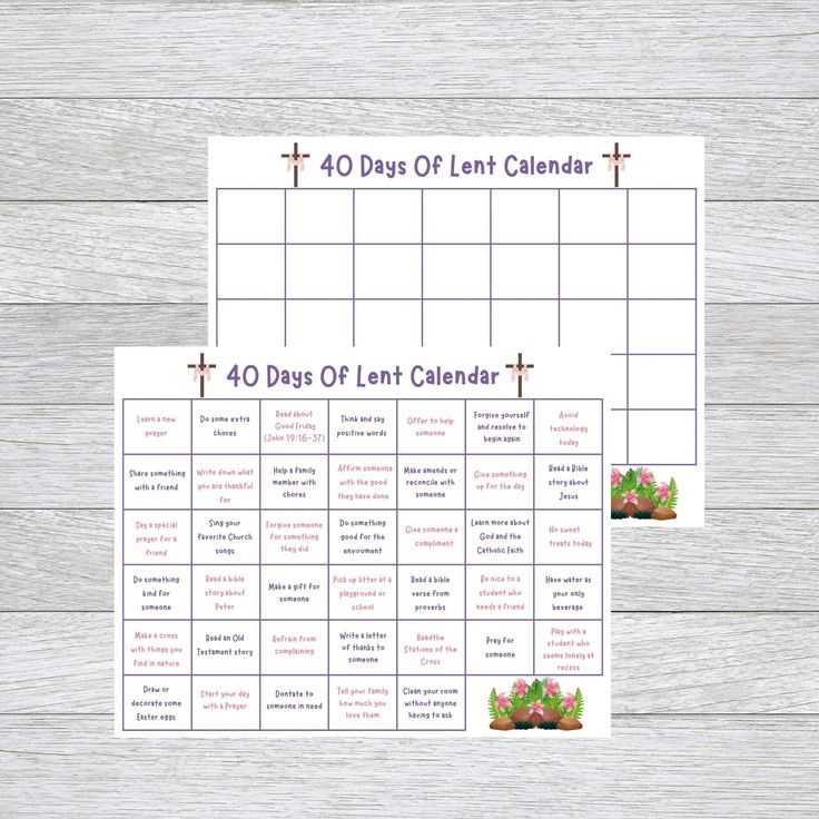 40 day calendar template