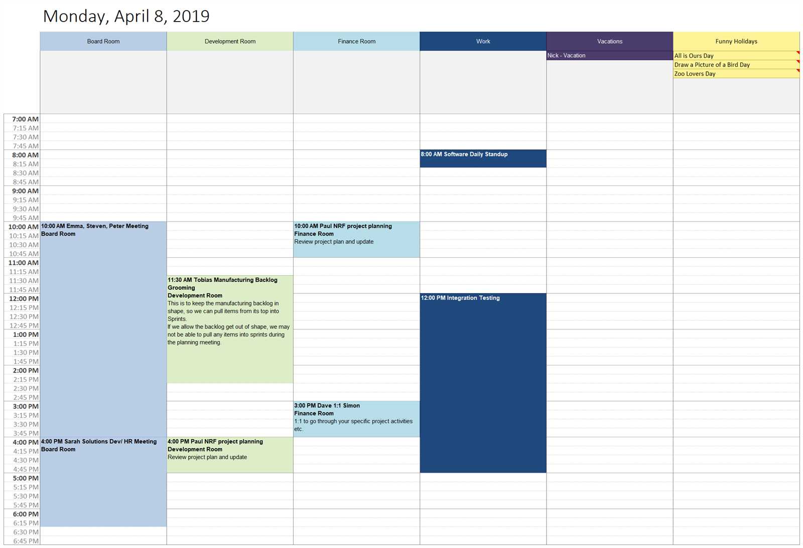 time slot calendar template