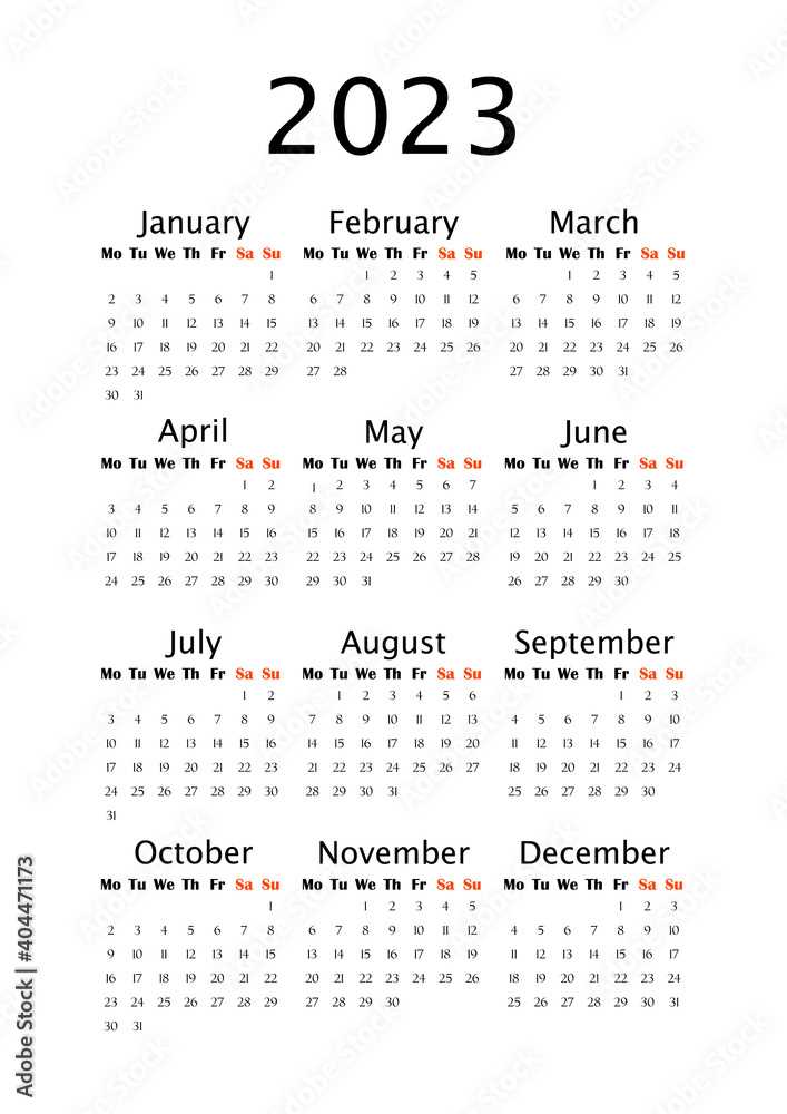 large format calendar template