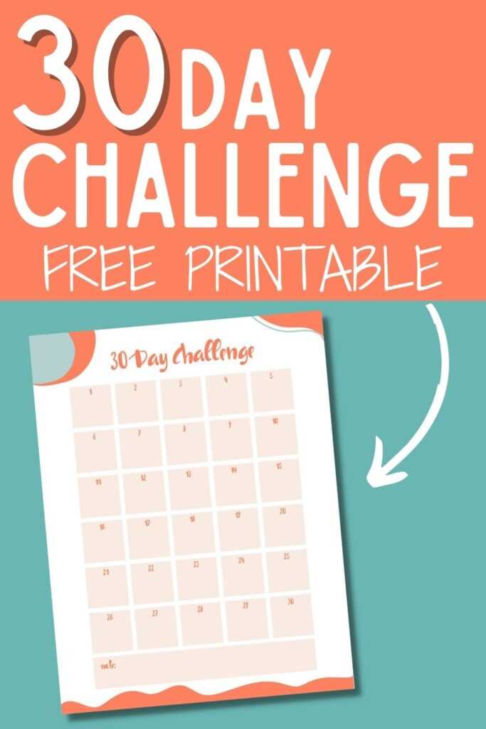 30 day calendar template free