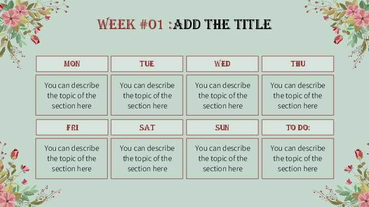 powerpoint weekly calendar template