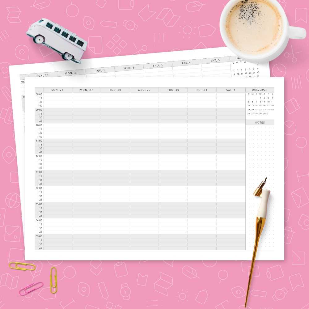 weekly calendar appointment template