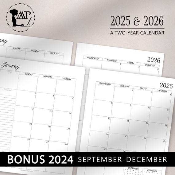 double sided calendar template