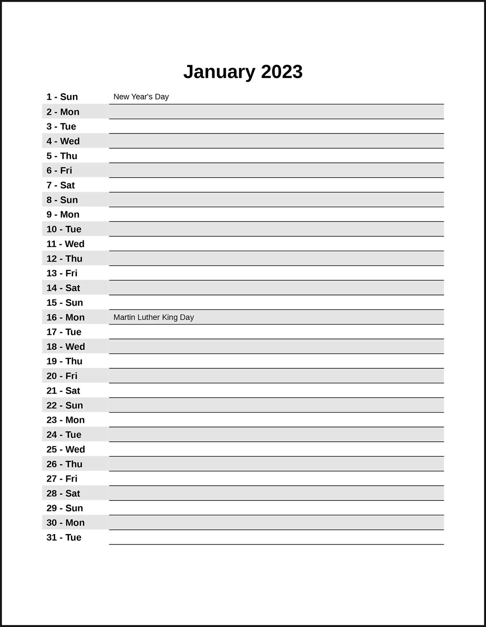 free printable lined monthly calendar templates