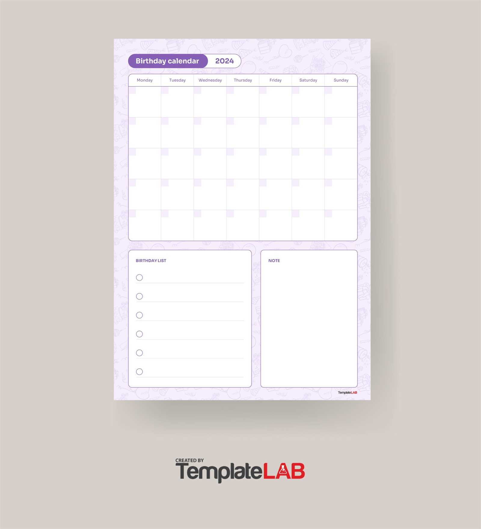 monthly calendar templates