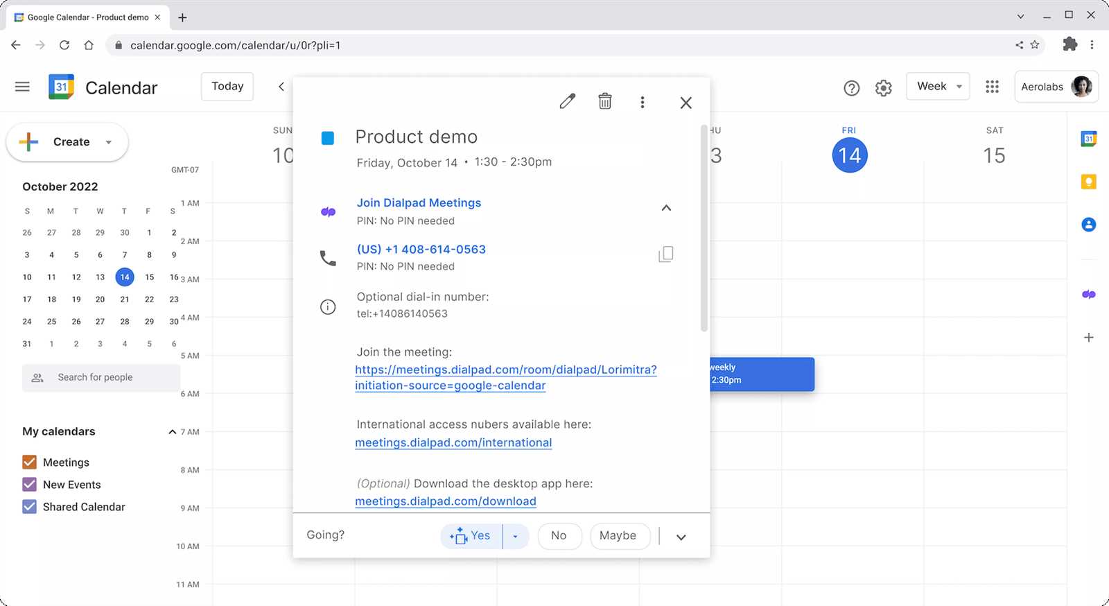 meeting calendar invite template